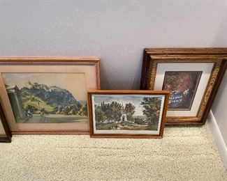 Nice selection of framed art, including many nice frames.