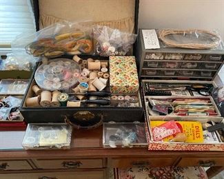 Sewing/needlework supplies and accessories.