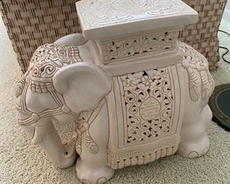 Ceramic elephant plant stand/side table.