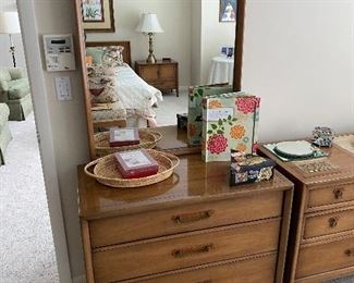 Drexel three-drawer dresser with mirror.