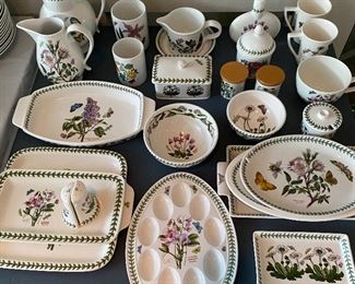 Large selection of Portmeirion “Botanic Garden” dinnerware/servingwate designed by Susan Williams-Ellis.