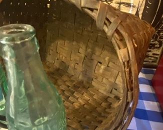 Antique White Oak Handwoven Egg Basket