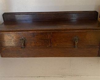 Antique Oak 2 Drawer Dresser Topper