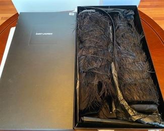 $6500 All Real Authentic Saint Laurent Yeti Ostrich Feather Boots Runaway New With The Box Size 9.5B 39 EU For inquiries about the listing or if you are selling your gold or silver, please text or call 7032689529 or visit the Tysons Jewelry Store at 8373 Leesburg Pike #12, Vienna Virginia 22182