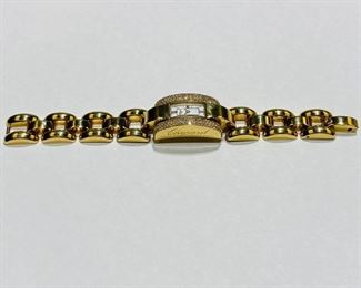 $4800 All Real Authentic Chopard La Strada 497091 433 1 417396 18K Yellow Gold Works As Designed Running Watch For inquiries about the listing or if you are selling your gold or silver, please text or call 7032689529 or visit the Tysons Jewelry Store at 8373 Leesburg Pike #12, Vienna Virginia 22182