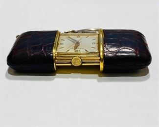 $695 All Real Authentic Swiss Movado Ermeto Chronometer Pocket Purse Gold-Plated Alligator Sliding Case Watch For inquiries about the listing or if you are selling your gold or silver, please text or call 7032689529 or visit the Tysons Jewelry Store at 8373 Leesburg Pike #12, Vienna Virginia 22182