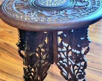 Burmese Hand Carved Wooden Table