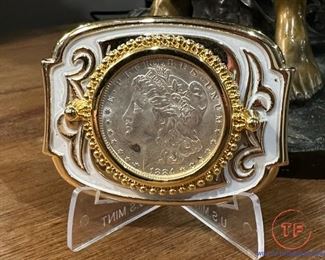 1884 O MORGAN Silver Dollar Belt Buckle