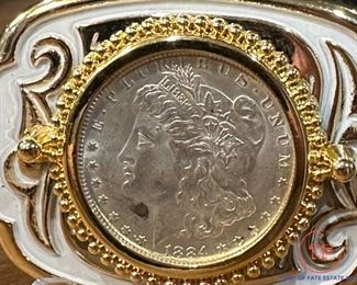 1884 O MORGAN Silver Dollar Belt Buckle