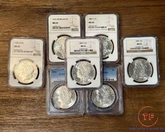 Graded MORGAN Silver Dollars