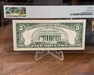 GRADED 1963 $5 Red Seal Note