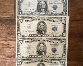 $1 and $5 Silver Certificates