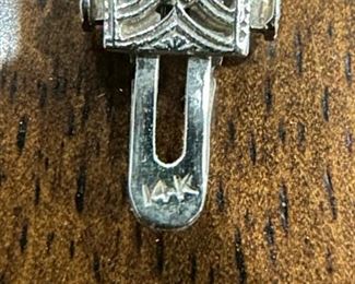 14K White GOLD Filigree Bracelet with Sapphires