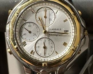 LASSALE Chronograph Watch with 18K GOLD Bezel