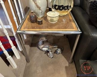 MILO BAUGHMAN for Design Institute Stainless Tubular Cane Table