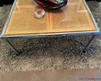MILO BAUGHMAN for Design Institute Stainless Tubular Cane Coffee Table