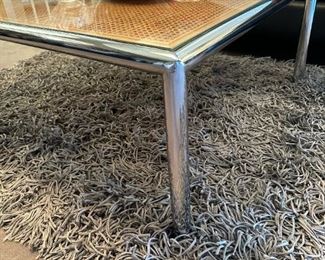 MILO BAUGHMAN for Design Institute Stainless Tubular Cane Coffee Table