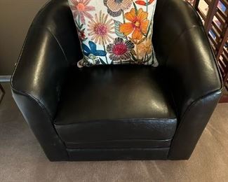 Leather Barrel Chair