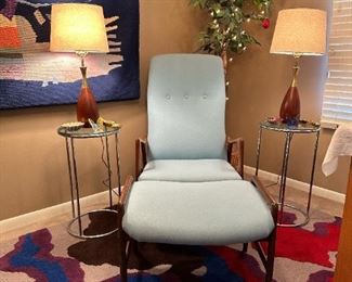 MCM Recliner Lounge Chair with Ottoman by FOLKE OHLSSON for Dux