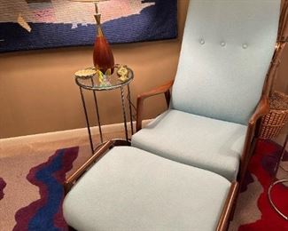 MCM Recliner Lounge Chair with Ottoman by FOLKE OHLSSON for Dux