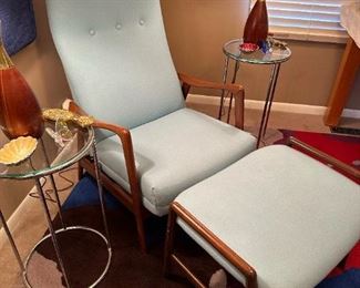 MCM Recliner Lounge Chair with Ottoman by FOLKE OHLSSON for Dux