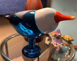 OIVA TOIKKA NUUTAJARVI Glass Magpie Bird Figurine