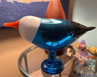 OIVA TOIKKA NUUTAJARVI Glass Magpie Bird Figurine