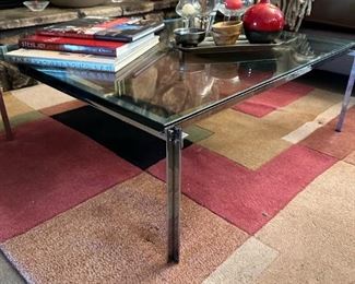 Rectangular Chromed Steel and Glass Cocktail by William KATAVOLOS, Ross LITTELL, and Douglas KELLEY for Laverne Originals