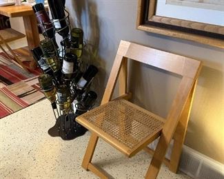 Vintage Cane & Beech Folding Chairs by ALDO JACOBER