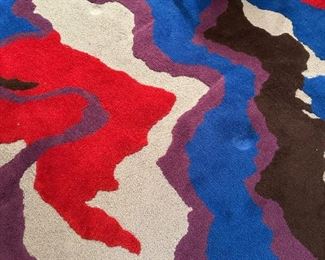 Large Carved Area Rug Attributed to EDWARD FIELDS