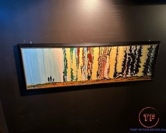 Original Panoramic Oil on Board Signed BAKER
