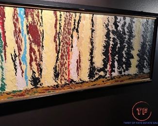 Original Panoramic Oil on Board Signed BAKER