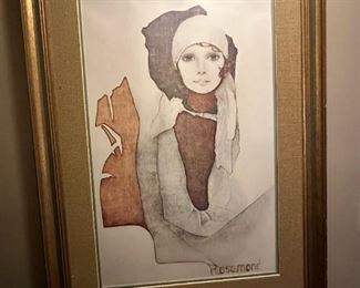 "Simone" Framed Lithograph by CHRISTINE ROSAMOND 