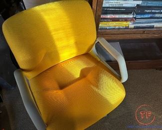 MCM Steelcase Yellow Rolling Office Armchair