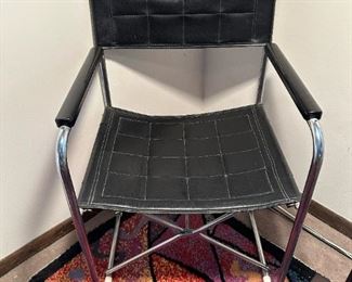 MCM 1960s Chrome and Vinyl Folding X-Chair by SHIGERU UCHIDA