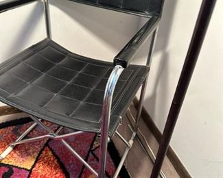 MCM 1960s Chrome and Vinyl Folding X-Chair by SHIGERU UCHIDA