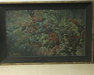 Asian oil on canvas. Signed Shek. Vintage. 