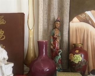 Cloisonné vases and decor