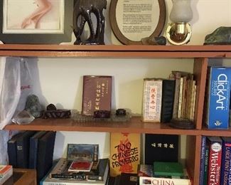 Office books and woman art 
