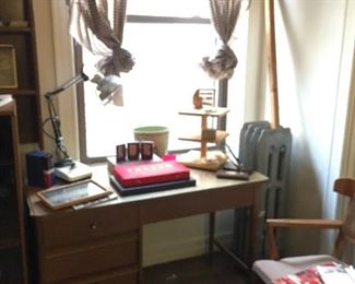 Mid Century Modern desk, office, books