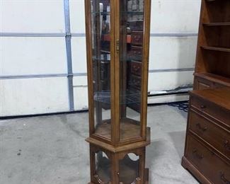 Pulaski Furniture top lit curio cabinet 70 x 24 x 12 in