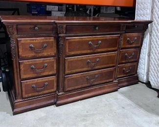 Universal Furniture 12 drawer dresser 36 x 70 x 19 in with mirror 48 x 50 in