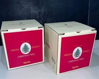 Spode Christmas Tree highball glasses (2 sets of 4) with boxes
