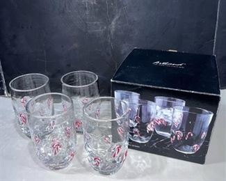 Artland candy cane highball glasses with box (4)