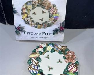 Fitz and Floyd toyland canape plate with box
