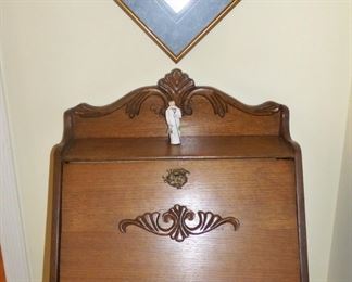 Antique oak Drop Front Secretary