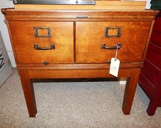 Antituq Oak 2 Drawer Filing Cabinet