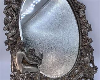 Art Nouveau Cherub & Nude travel Dressing Mirror