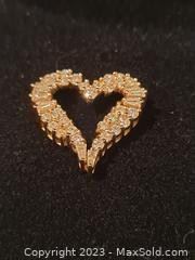 wamazing 14k gold diamond heart pendant1111 t
