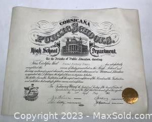 w1913 high school diploma corsicana texas1971 t